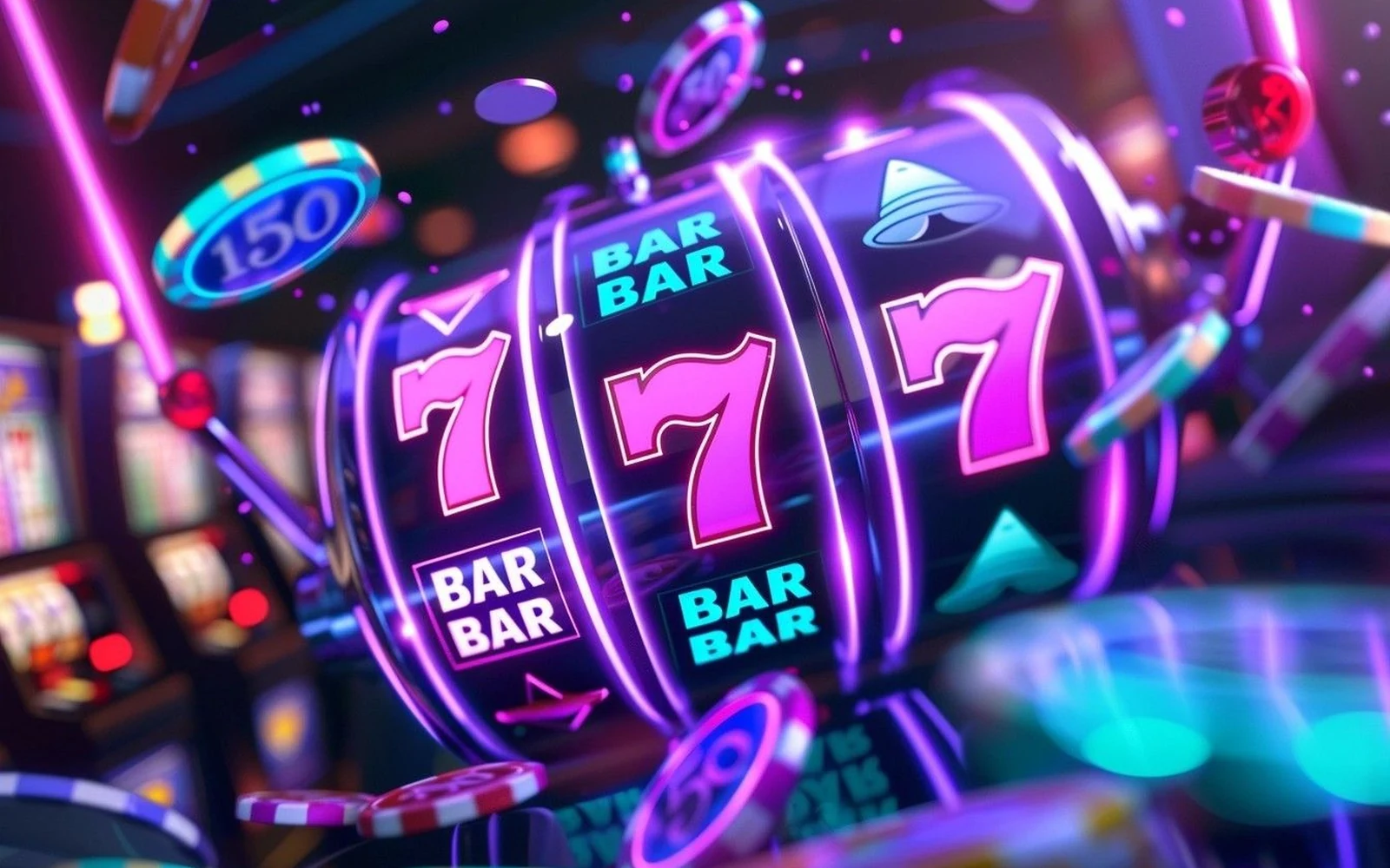 Visual reel slot dengan elemen permainan berwarna emas